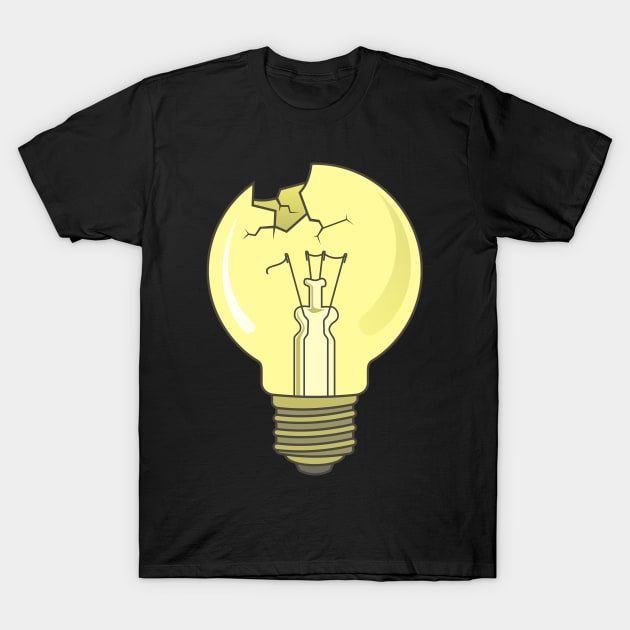 Broken Light Bulb T-Shirt by sifis